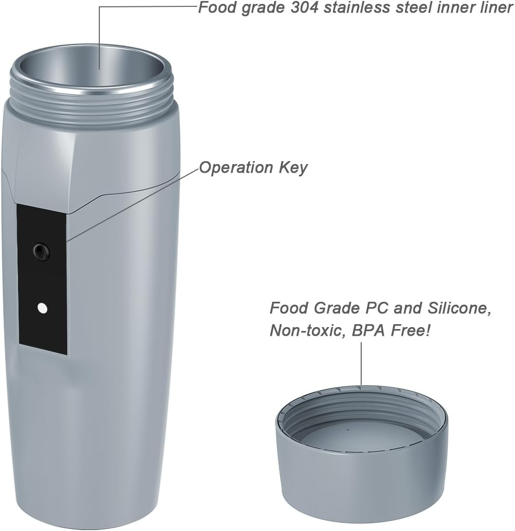 12V Car Travel Kettle 0.35L Portable Electric Water Heater Auto Shut Off