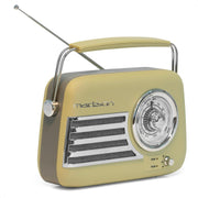 Vintage FM Radio 30W Bluetooth USB AUX Long Battery Retro Olive Green