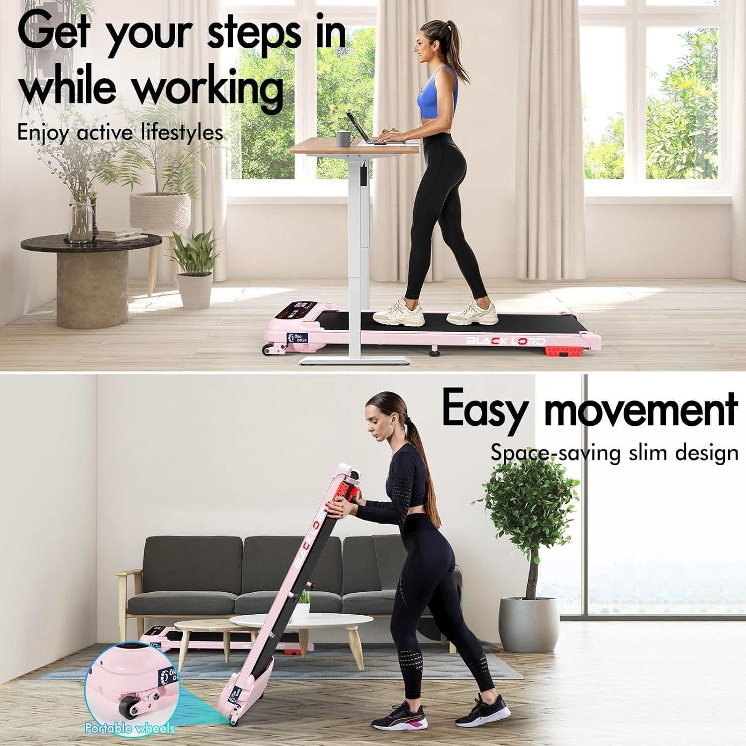 Under Desk Walking Pad Treadmill 9% Incline 11KM/H Home Fitness