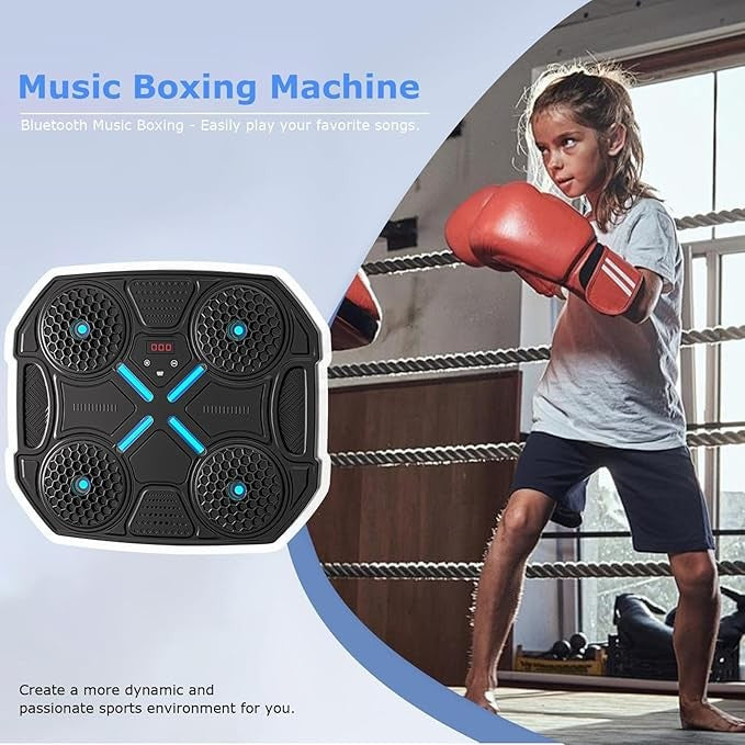 Music Boxing Machine Wall Mount LED Reaction Trainer With Gloves Bluetooth
