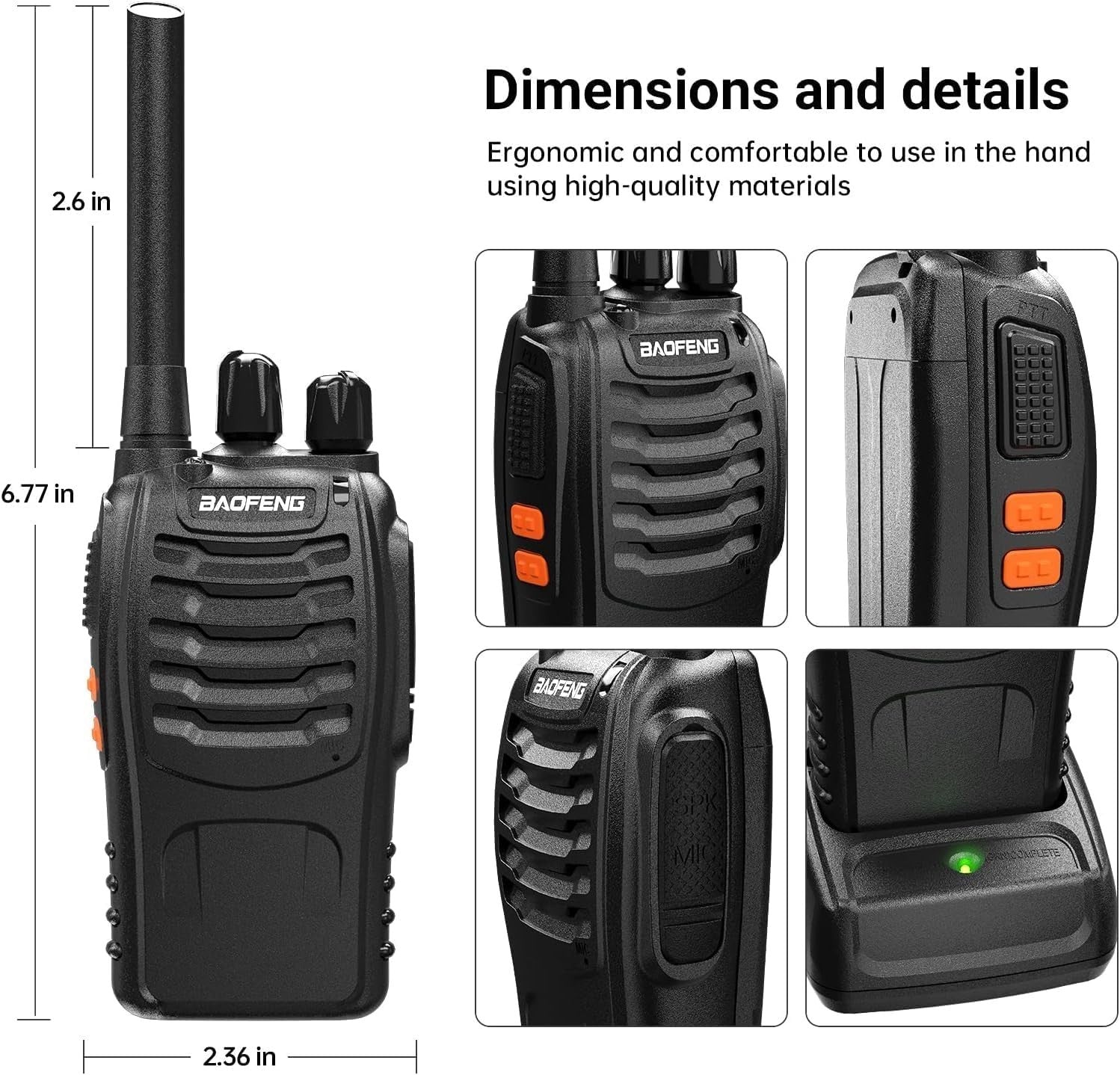 Long Range Walkie Talkies 3 Pack VOX Rechargeable 16CH w Earpieces