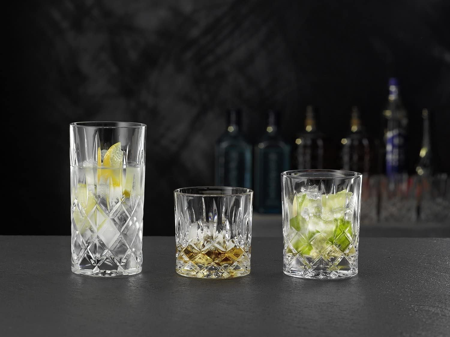 Crystal Highball Glasses Set of 4 | 375ml Cut Glass Tumblers for Cocktails