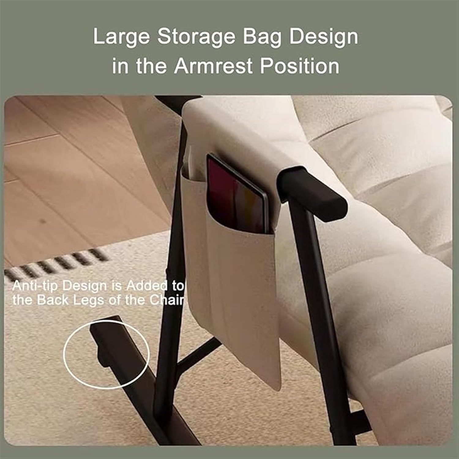 Oversized Comfy Rocking Recliner Chair Indoor Wide Padded Seat Lounge