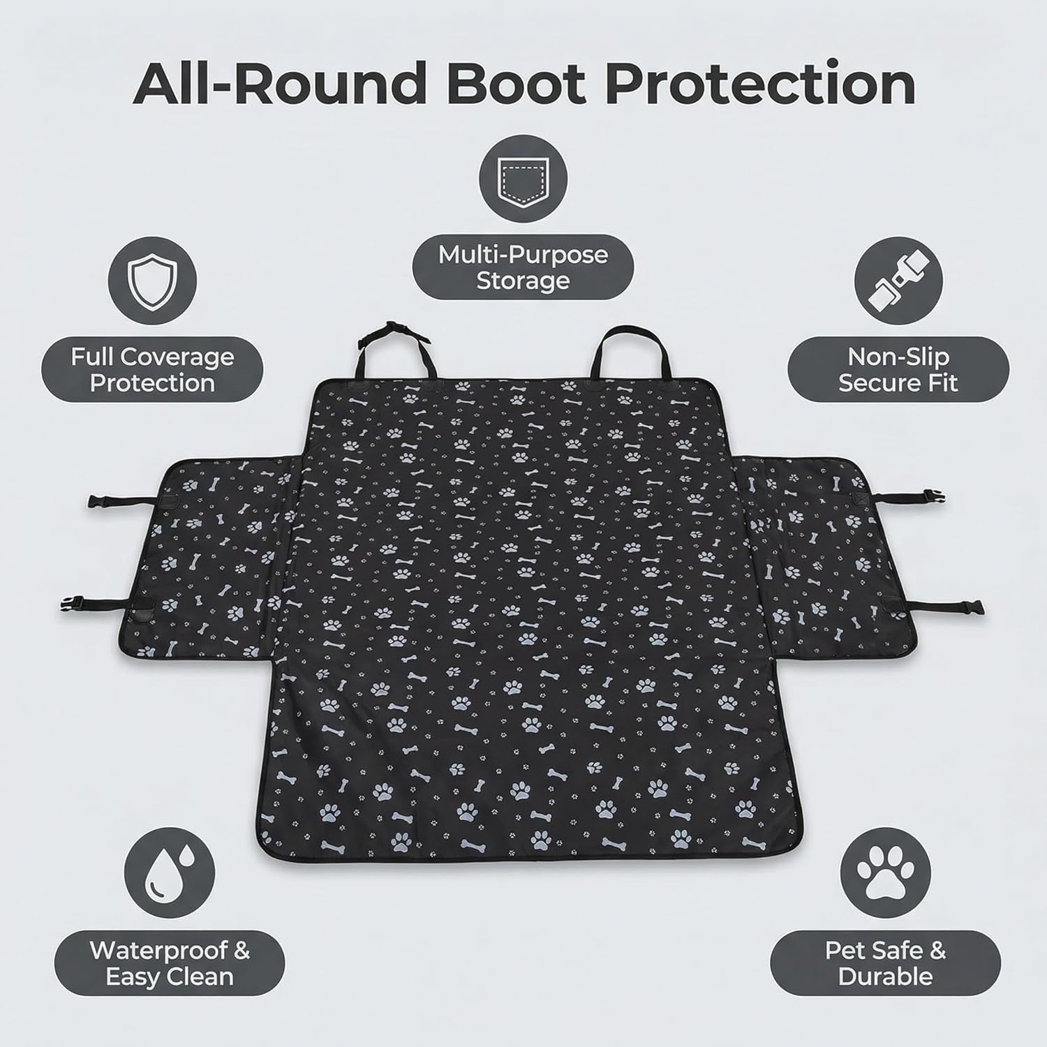 Waterproof Dog Car Boot Protector Non Slip Boot Liner 185x105cm SUV