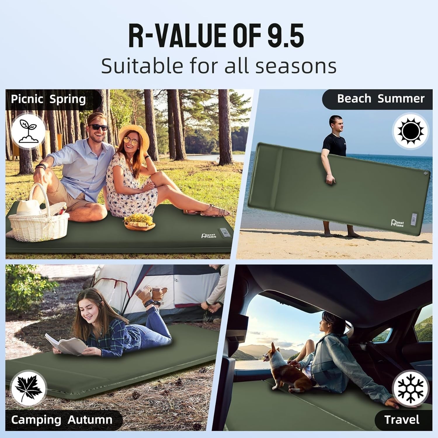 Self Inflating Camping Mat with Built-In Pump – Portable Air Mattress