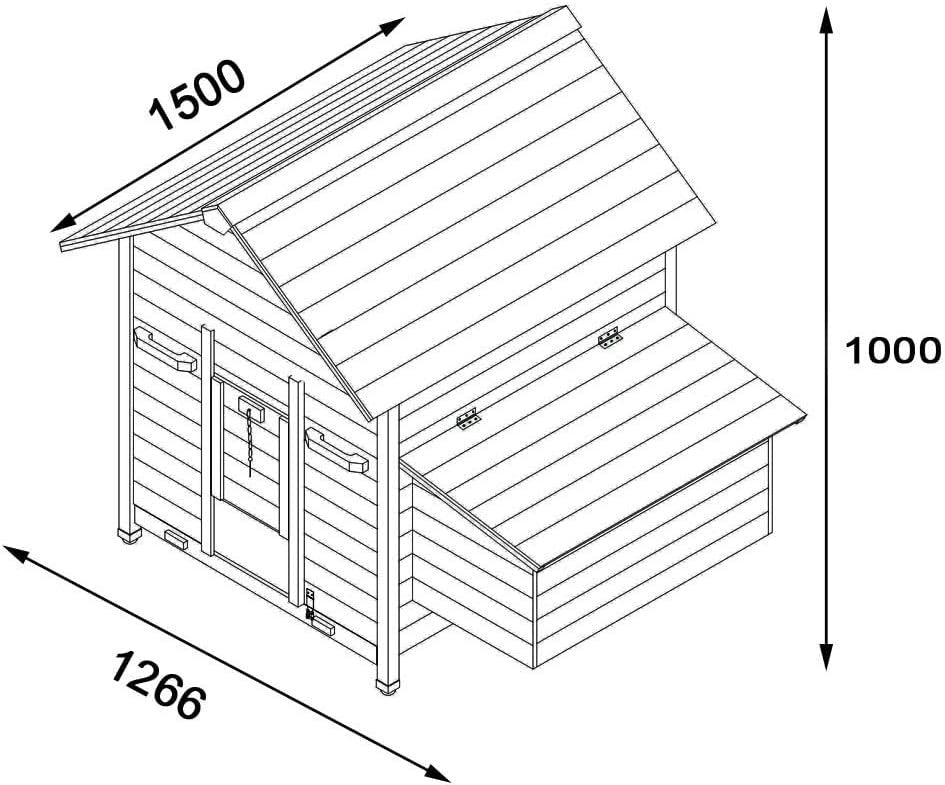 Extra Large Wooden Chicken Coop Hen House Nest Box Slide Tray