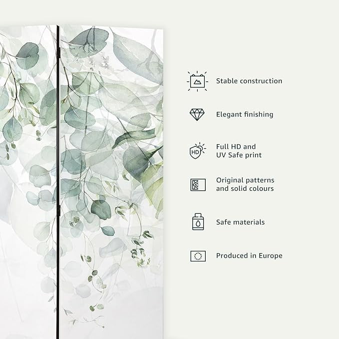 Luxury Dark Mandala 5-Panel Room Divider 225×172cm | Double-Sided Privacy Screen