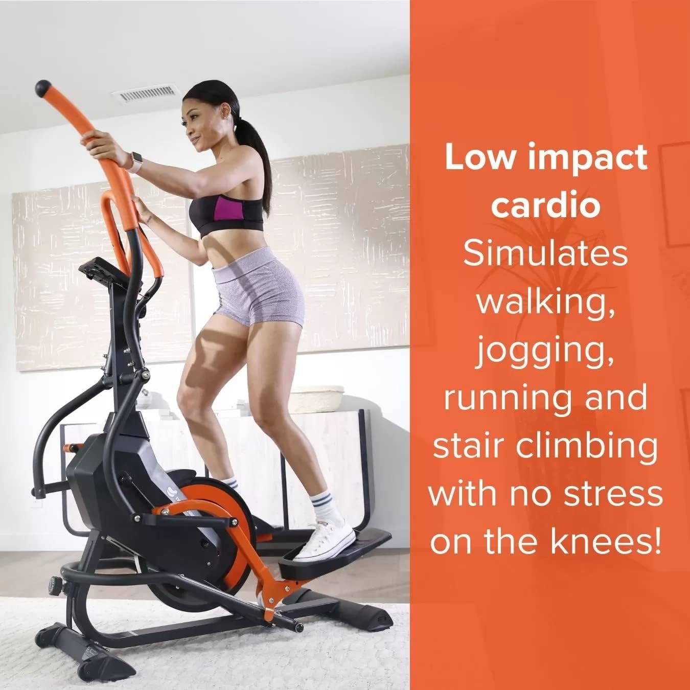 Upright Elliptical Cross Trainer 8-Level Magnetic Resistance, Adjustable Incline