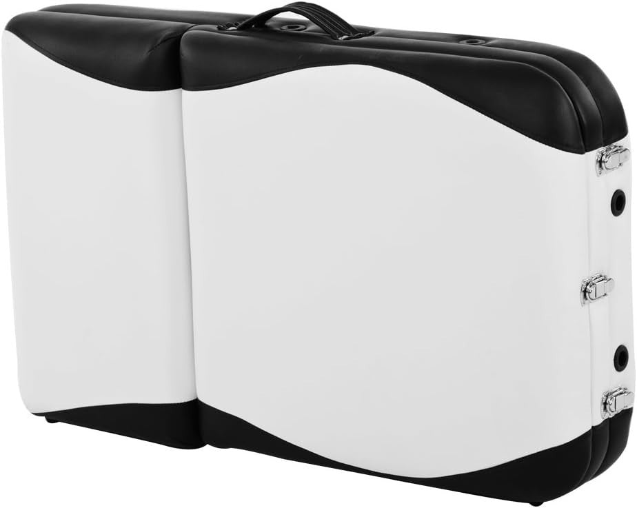 Portable Aluminium Massage Table 3-Section Adjustable Therapy Bed Headrest White