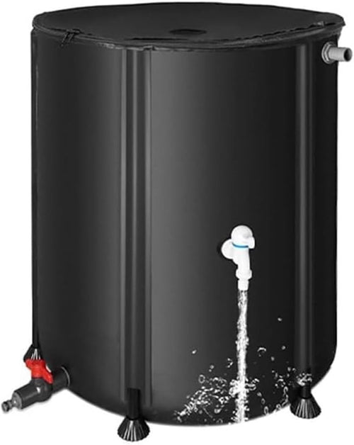 Collapsible 380L Rainwater Barrel with Tap & Mesh Top, Portable Garden Storage