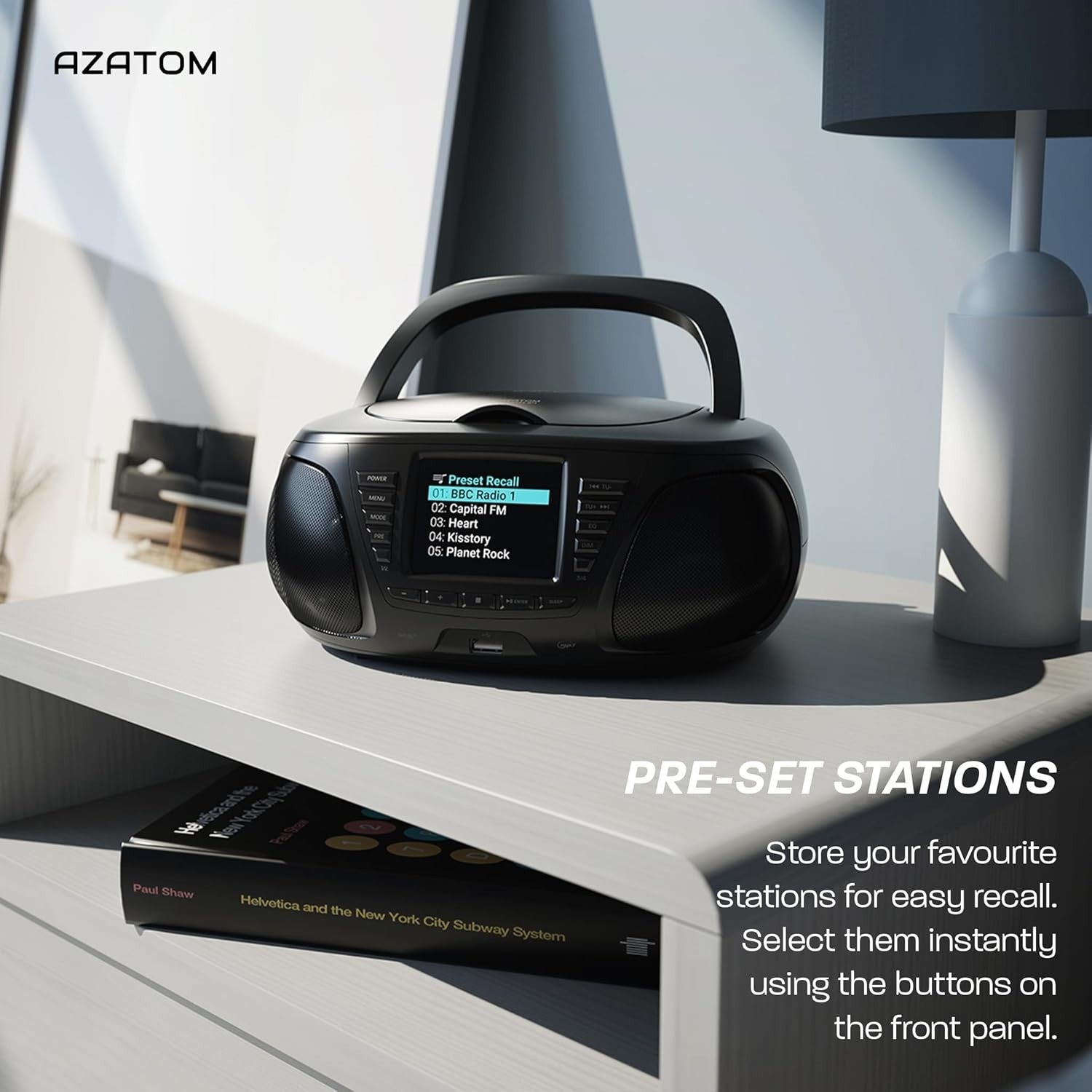 Portable CD Player DAB/DAB+ FM Radio Bluetooth USB MP3 Battery/Mains