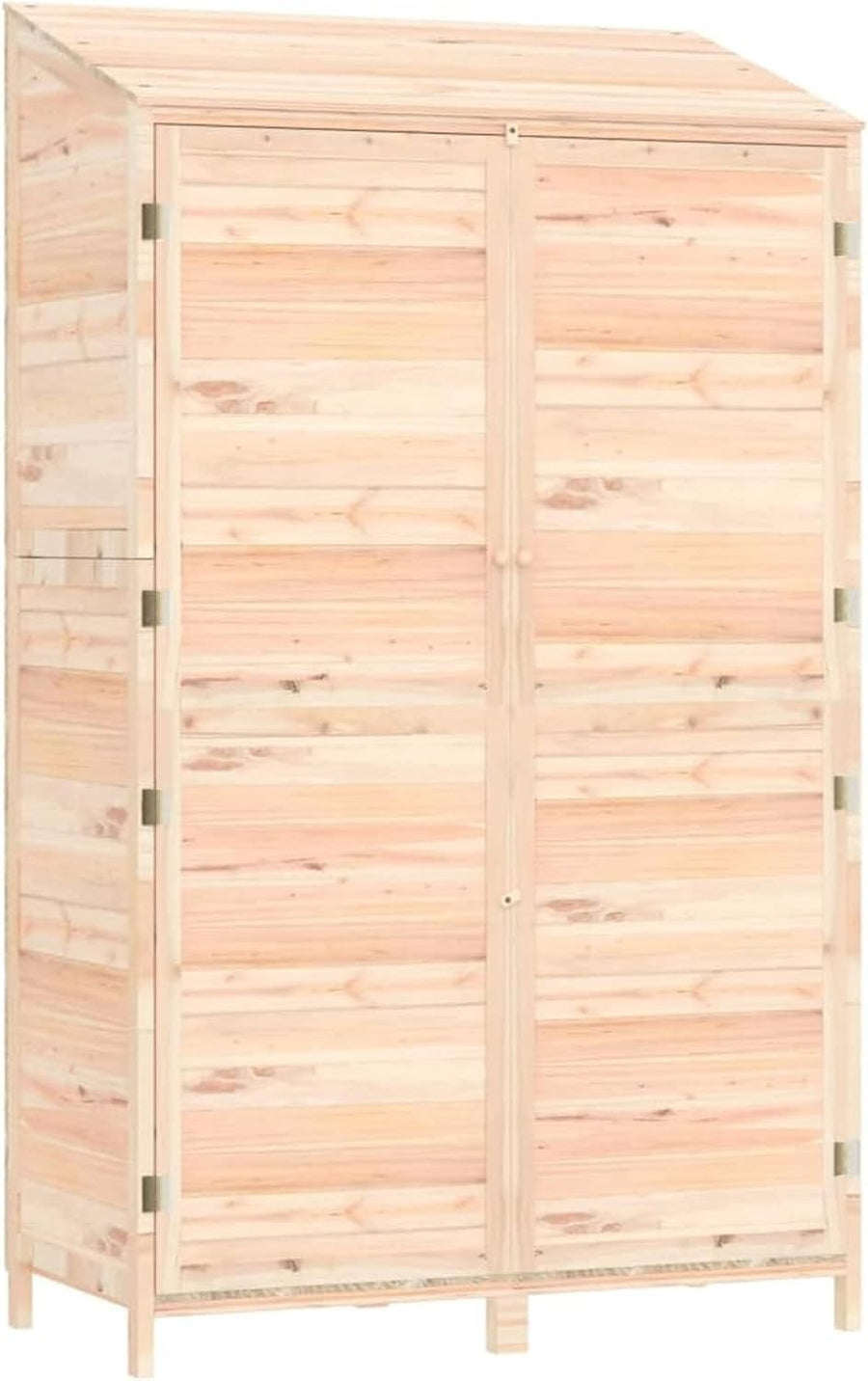 Large Solid Fir Wood Garden Shed 102x52x174.5cm Natural Outdoor Storage