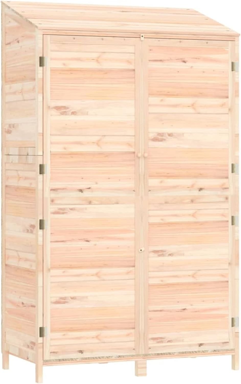Large Solid Fir Wood Garden Shed 102x52x174.5cm Natural Outdoor Storage