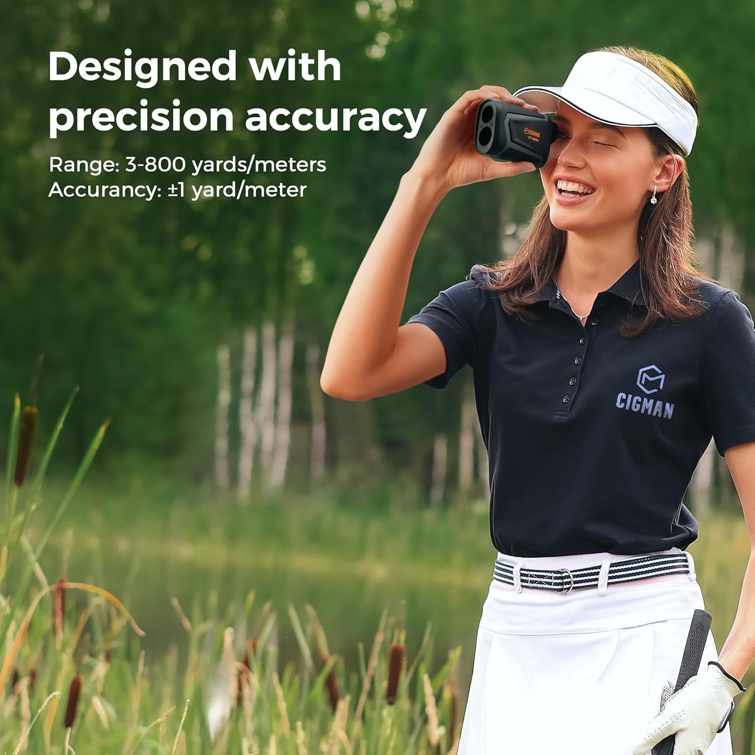 Golf Range Finder 800 Yards Slope Flag Lock Vibration USB Rechargeable
