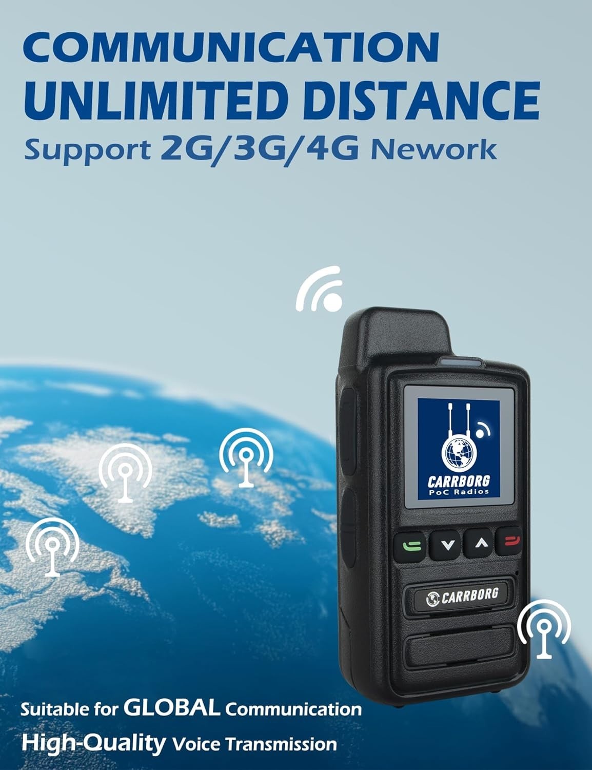 4G LTE Walkie Talkies Unlimited Range Global POC Radio 2 Pack SIM