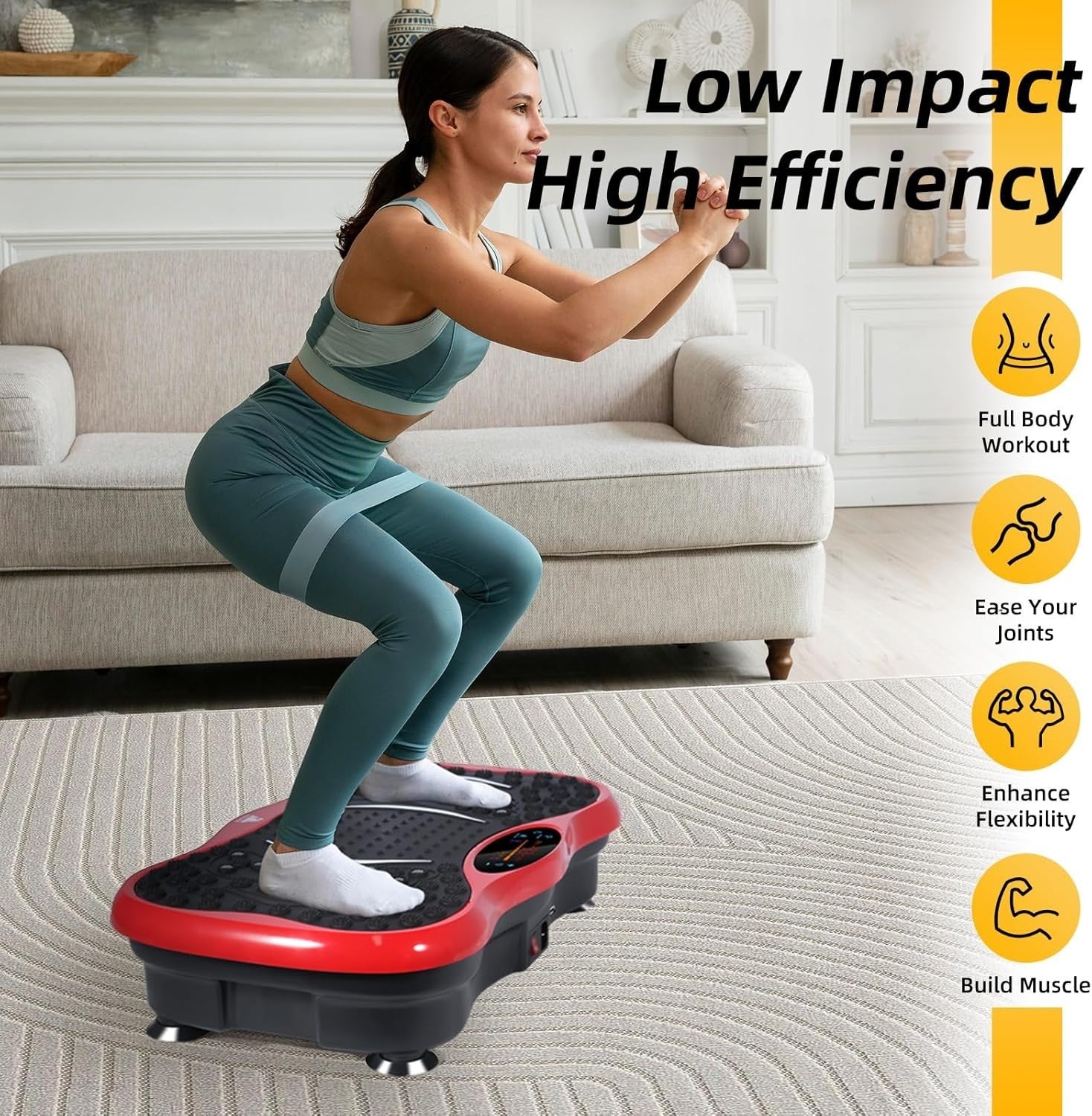 Whole Body Vibration Fitness Platform Bluetooth 5 Modes Home Gym