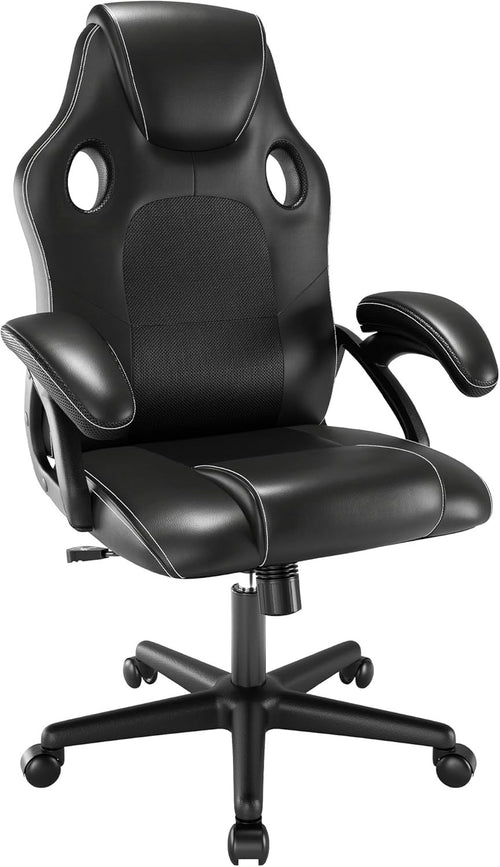 Ergonomic Office Chair w/ Lumbar Support, Gas Lift, Leather Seat, 150kg Capacity