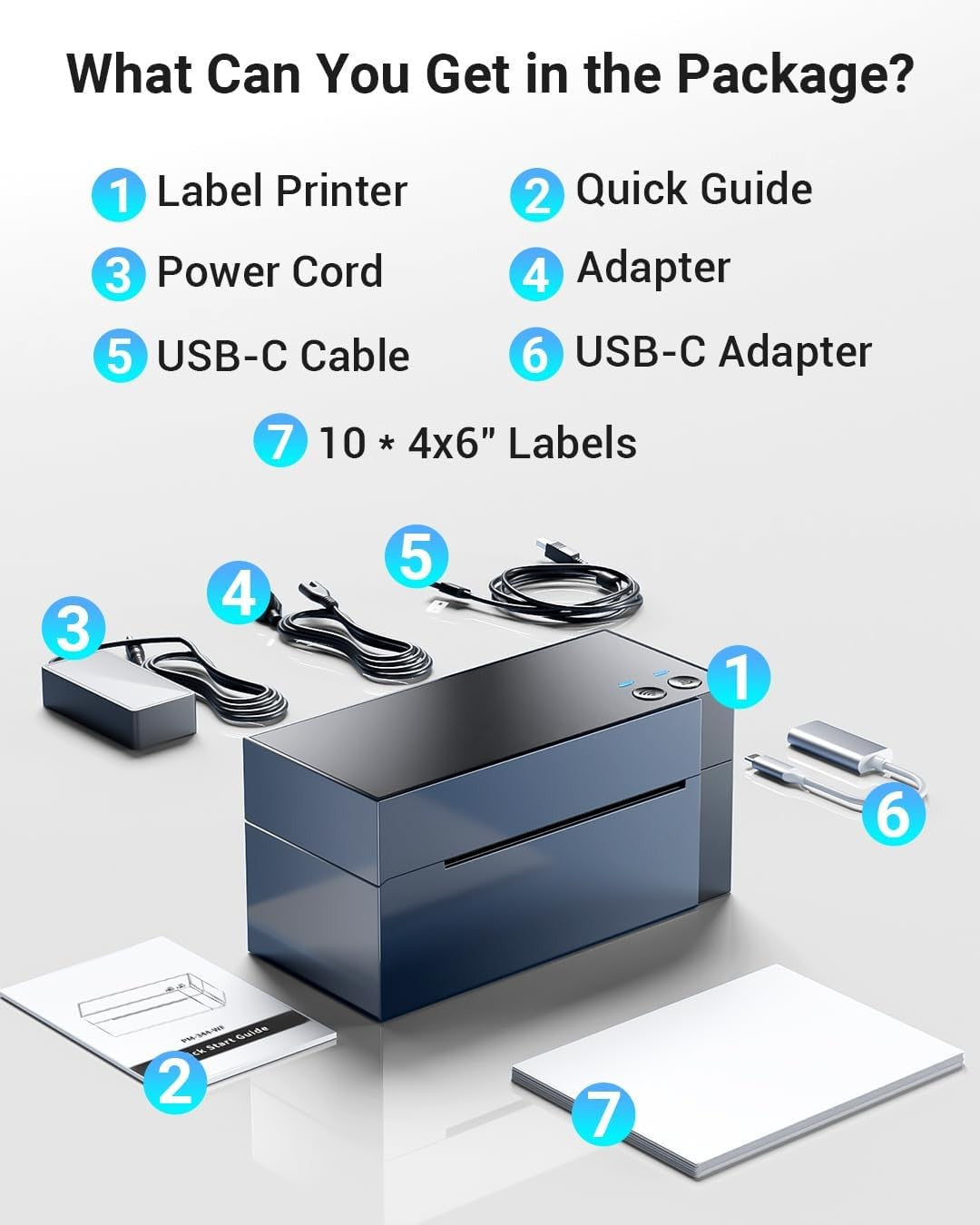 WiFi 4x6 Shipping Label Printer 300DPI Thermal