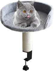 360° Rotating Cat Desk Bed Heavy Duty Steel Clamp On Cat Nest