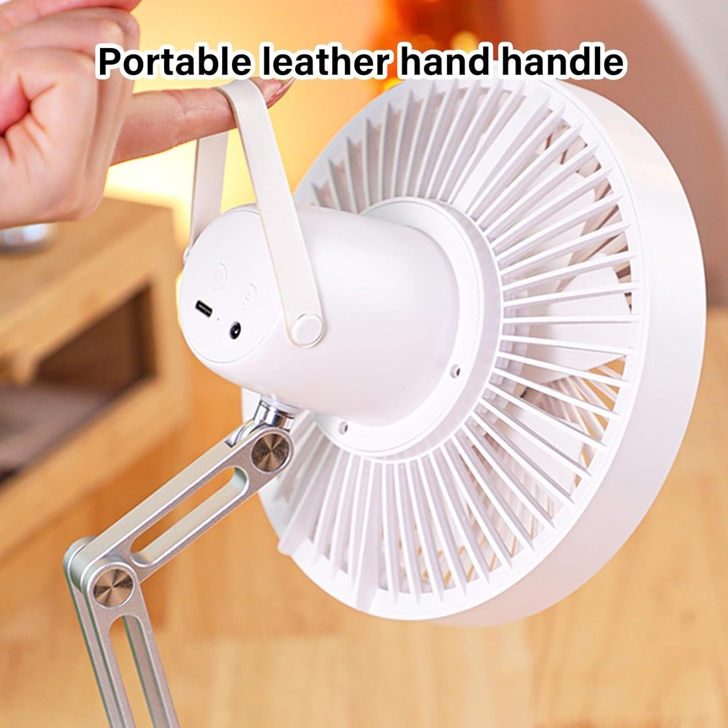 Rechargeable USB Table Fan – 3-Speed Foldable Quiet Cooling w/ LED Light