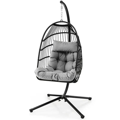 Hanging Egg Swing Chair with Stand & Cushions | 150kg Load | Indoor/Outdoor