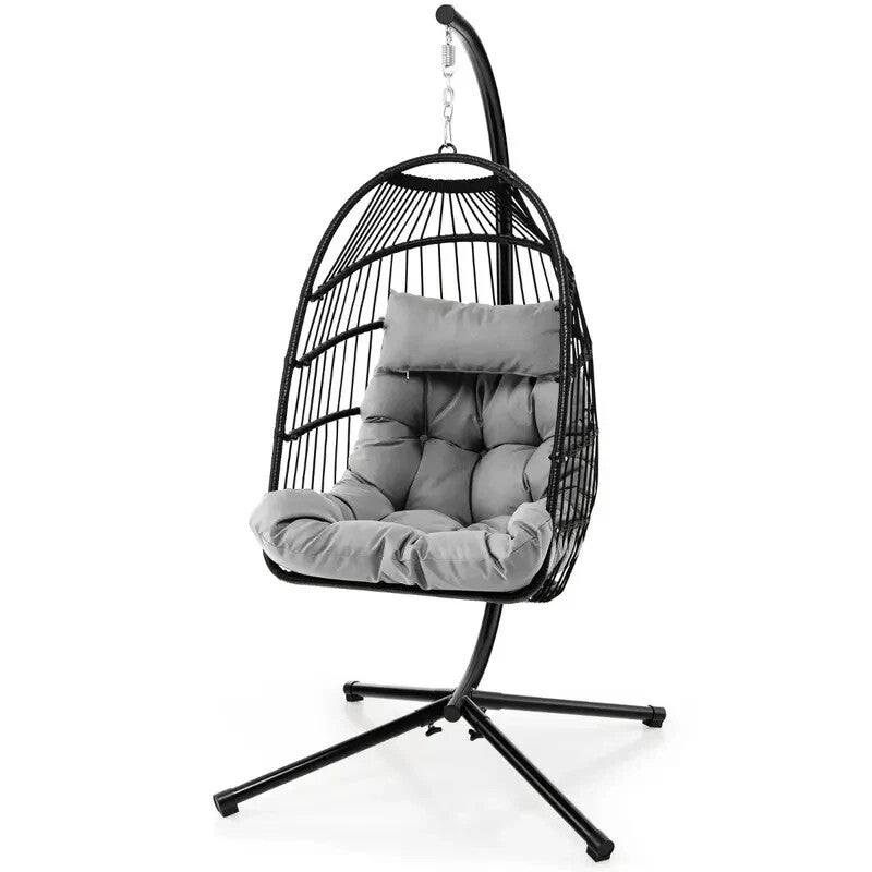 Hanging Egg Swing Chair with Stand & Cushions | 150kg Load | Indoor/Outdoor