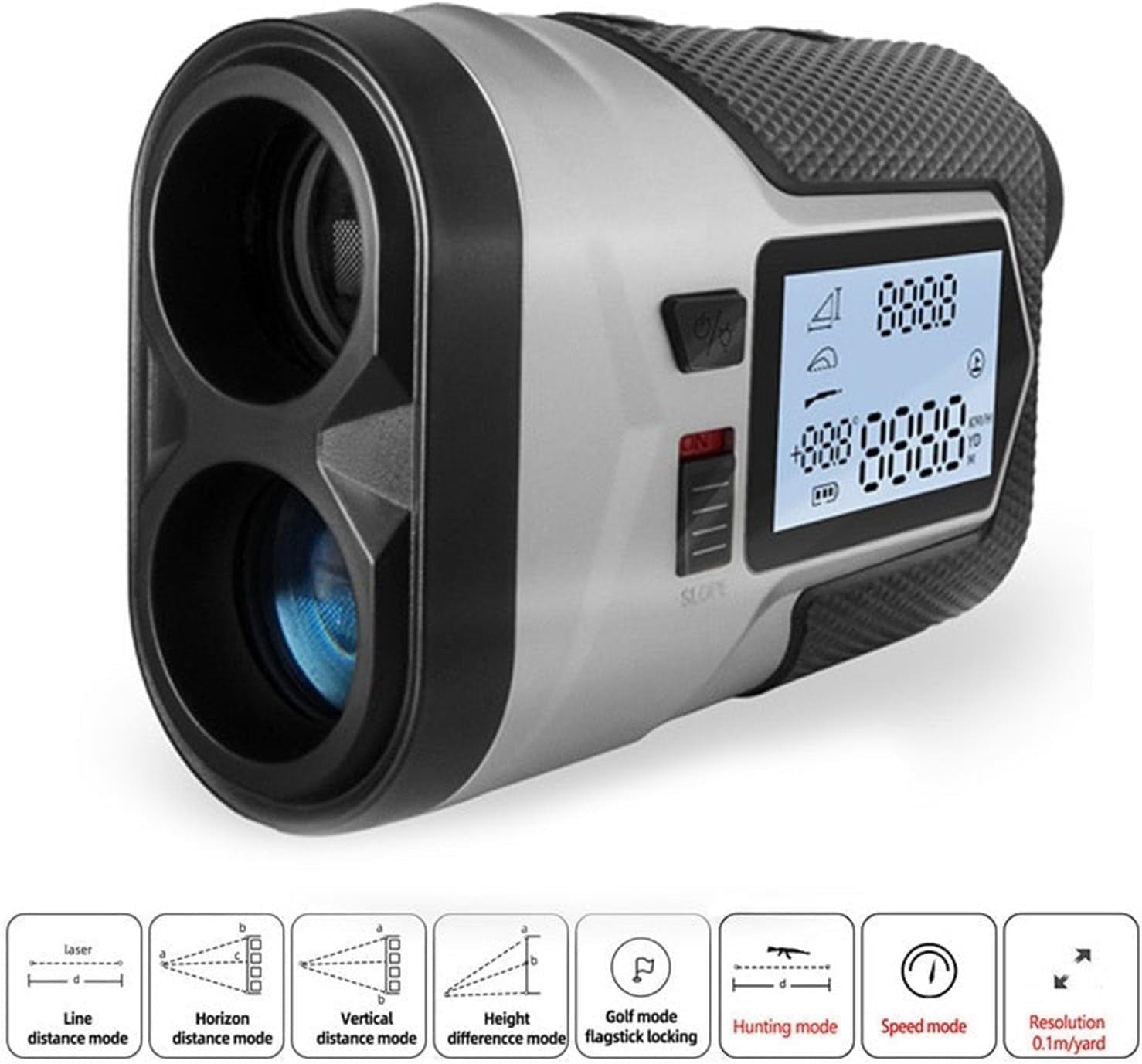 Golf Rangefinder 650M 6X Magnification LCD Slope Rechargeable USB