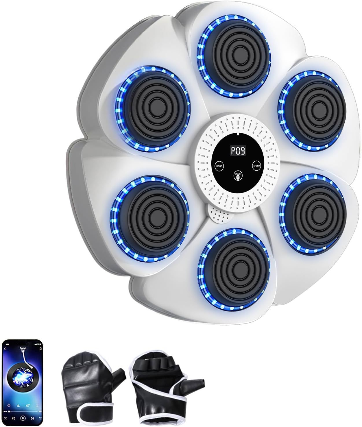 Music Boxing Machine LED Punch Pad Bluetooth Wall Mounted Home