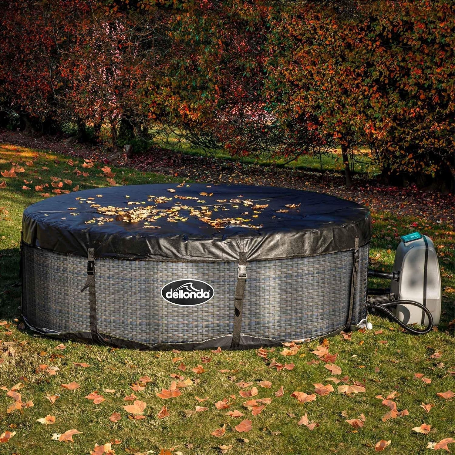 4–6 Person Inflatable Hot Tub Rattan Spa Starter Kit Smart Pump Heated