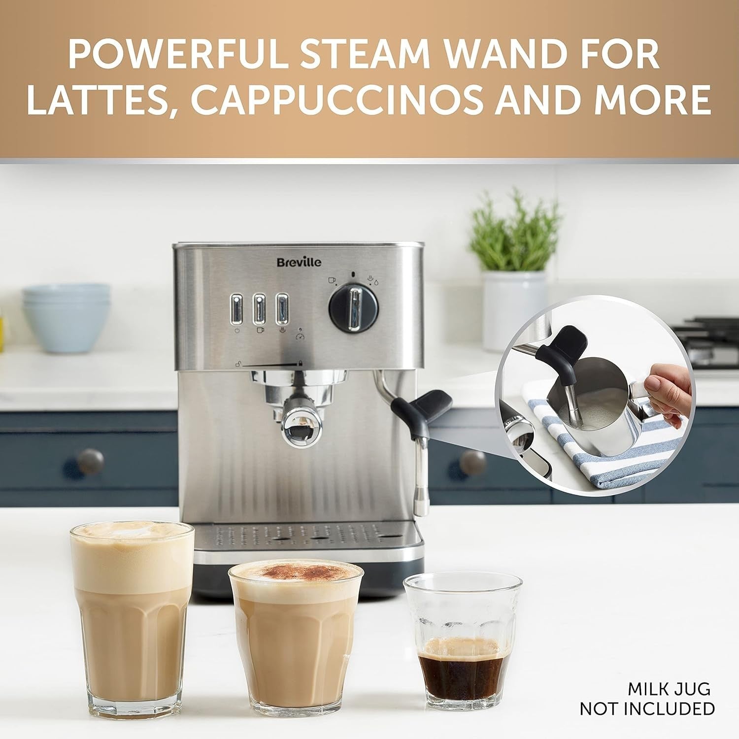 Espresso Coffee Machine | 15 Bar Pump | Steam Wand | Manual & Automatic | 1.5L