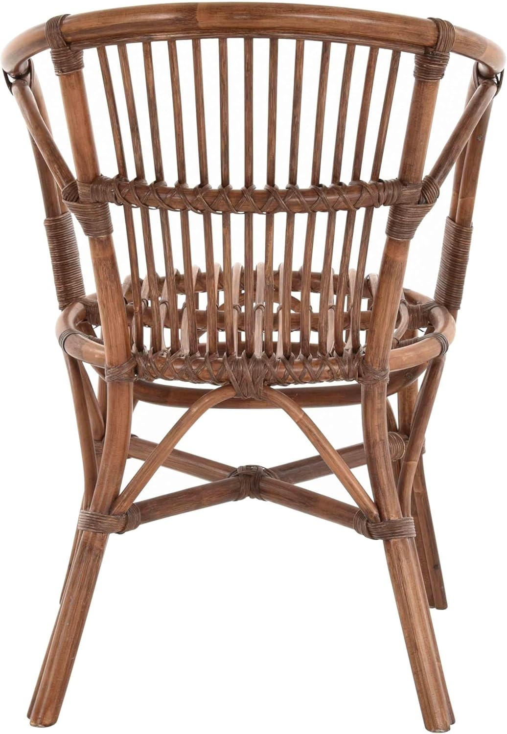 Scandinavian Wicker Chair Natural Rattan Armchair Brown Indoor Lounge Seat