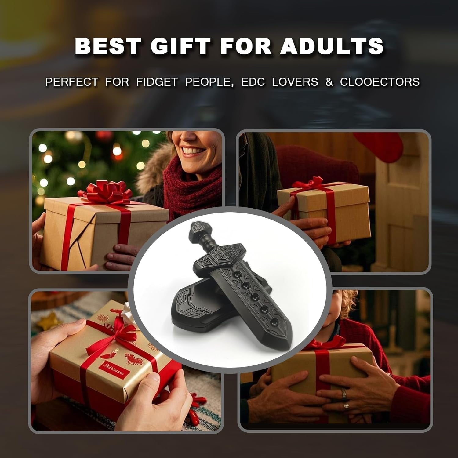 Metal Sword Fidget Slider Clicker EDC Stress Relief Pocket Toy