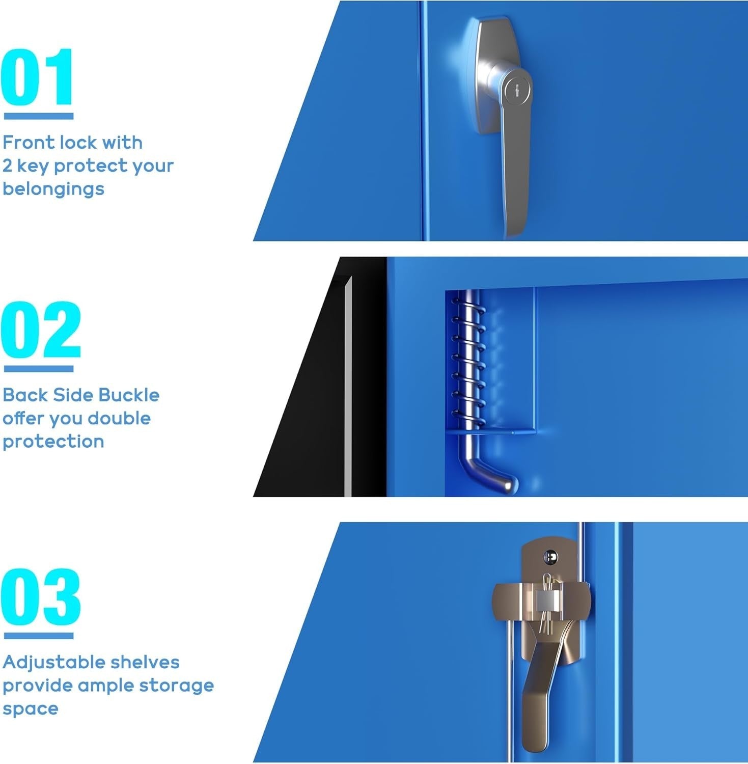 Lockable Metal Storage Cabinet 90cm Steel Office Tool Cupboard Shelves