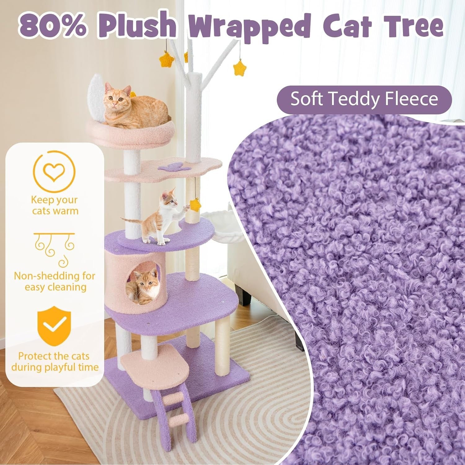 Cat Tree 160cm Multi Level Climbing Tower Condo Hammock Sisal Indoor Cats