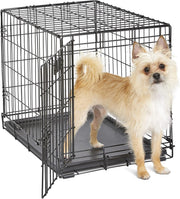 Secure Small Dog Crate 62cm with Leak-Proof Pan, Divider & Rubber Feet