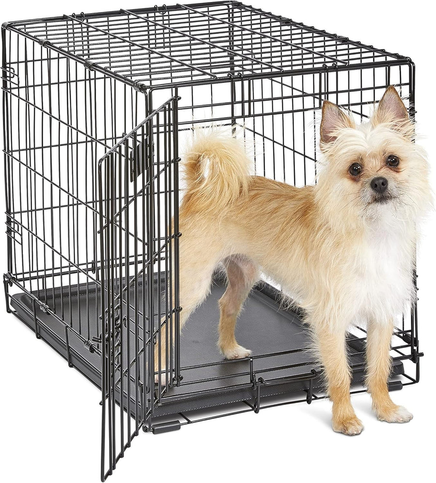 Secure Small Dog Crate 62cm with Leak-Proof Pan, Divider & Rubber Feet