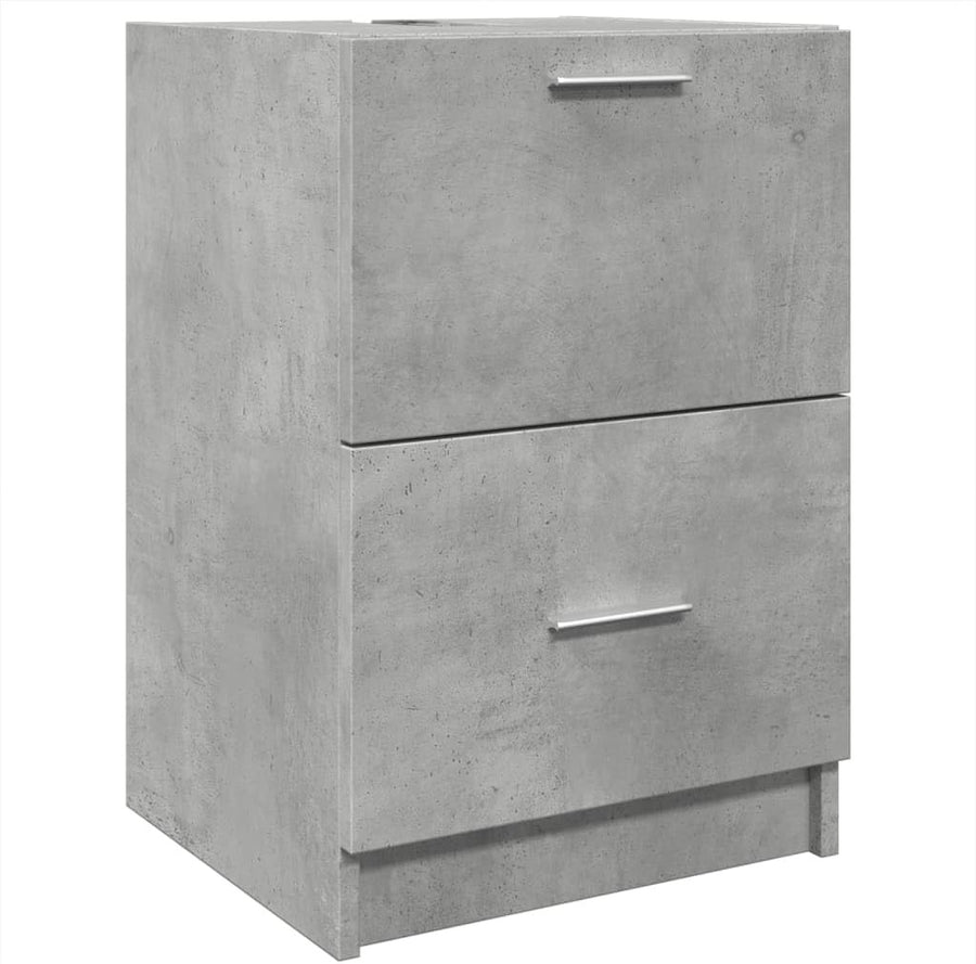 Concrete Grey Bathroom Sink Cabinet 40x37x59cm Modern Under Sink Storage Unit