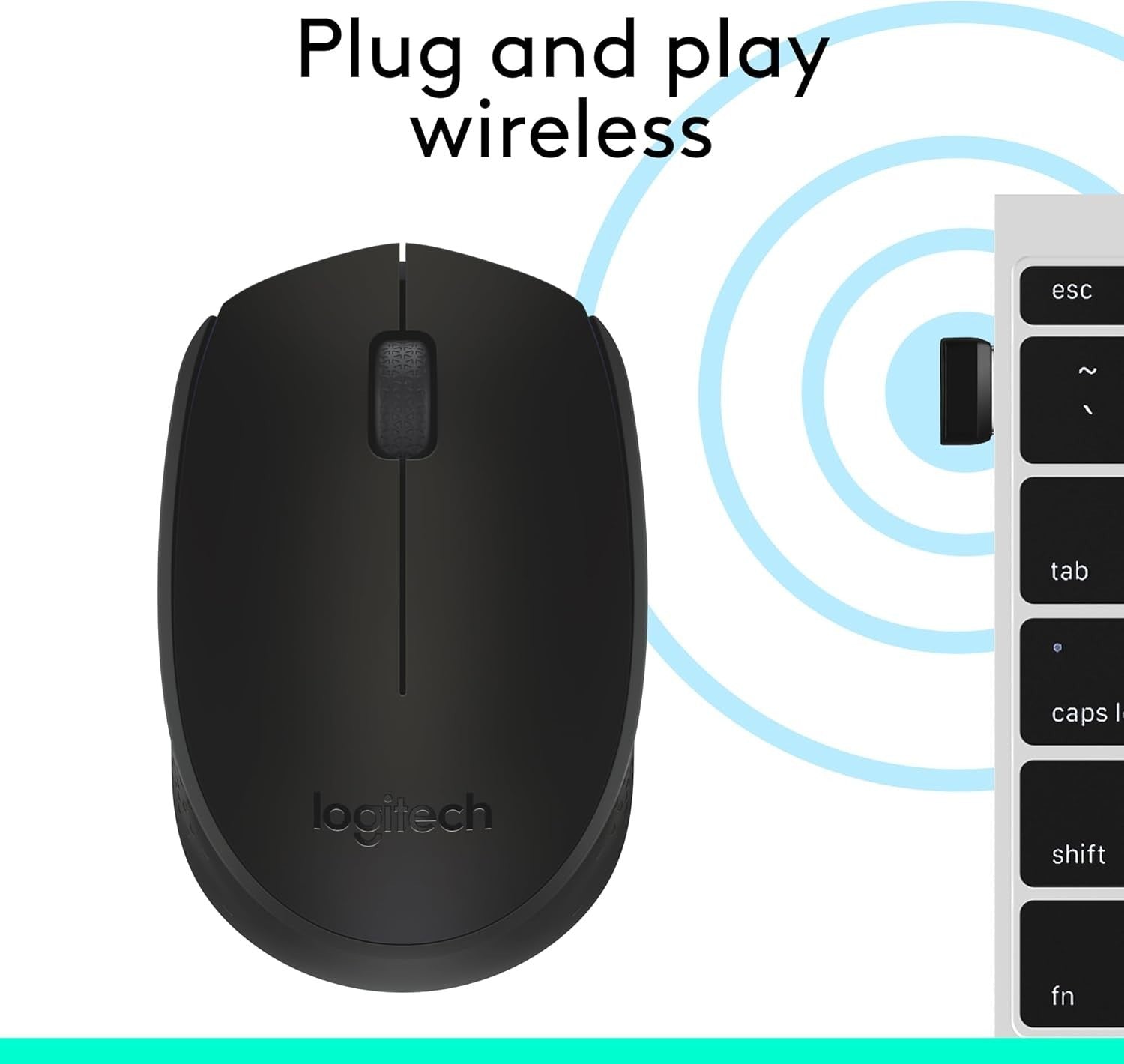 Wireless Mouse 2.4GHz USB Optical PC Laptop 12 Month Battery