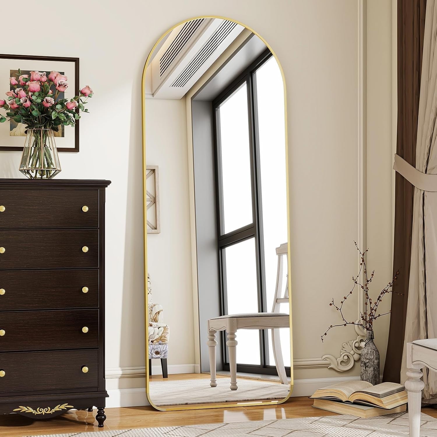 Full Length Arch Mirror 163x53cm Wall Leaning Standing Dressing Room