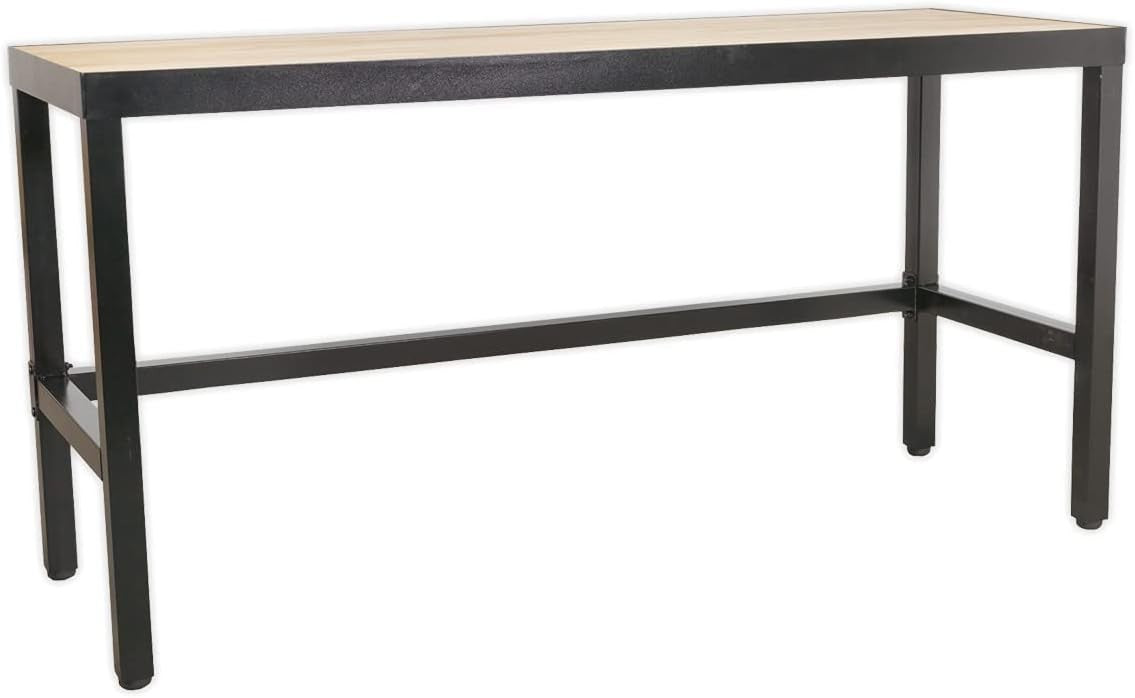 Steel Workbench 1.8m with 25mm MDF Top 500kg Capacity Adjustable Feet