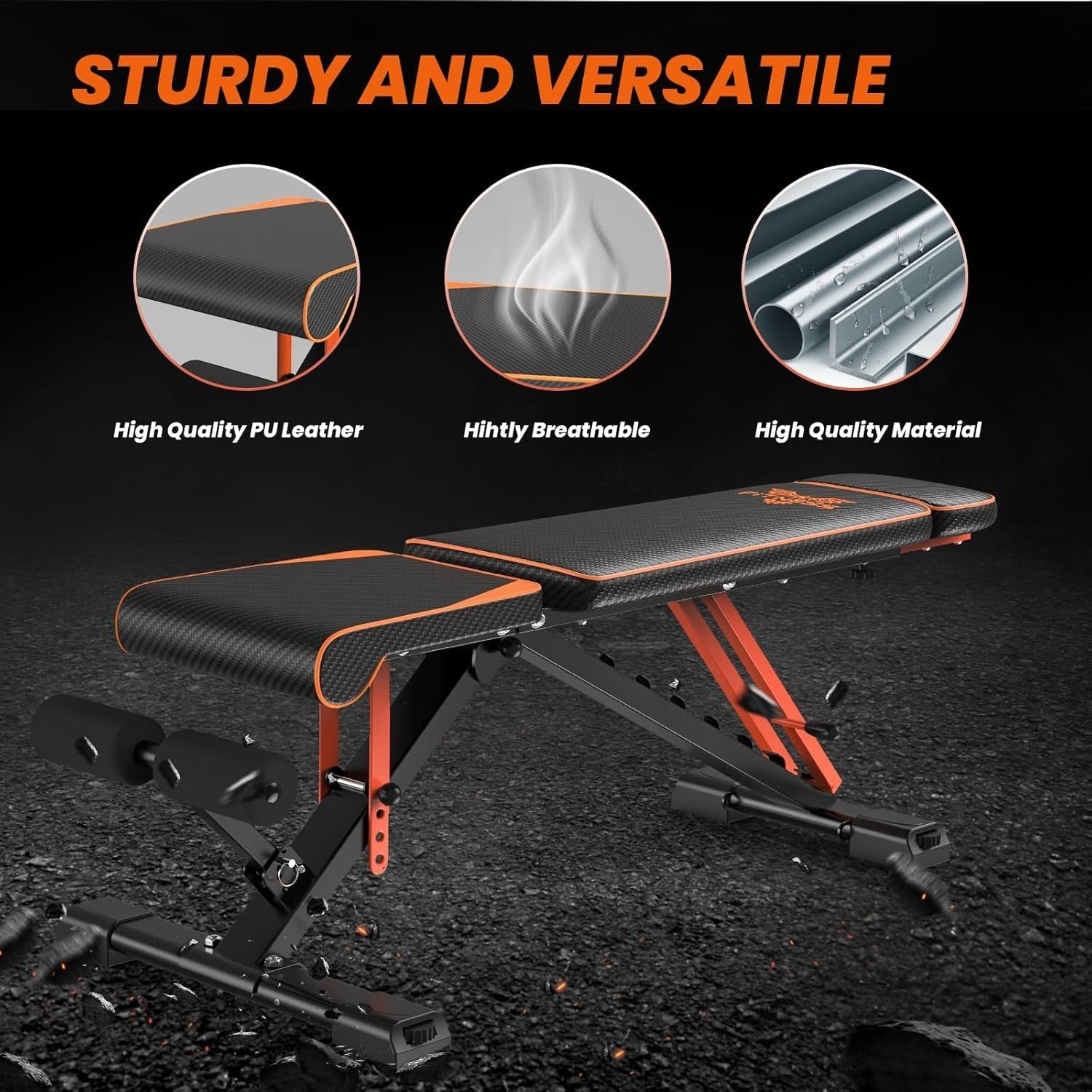 880LB Folding Weight Bench Adjustable Full Body Home Gym Trainer