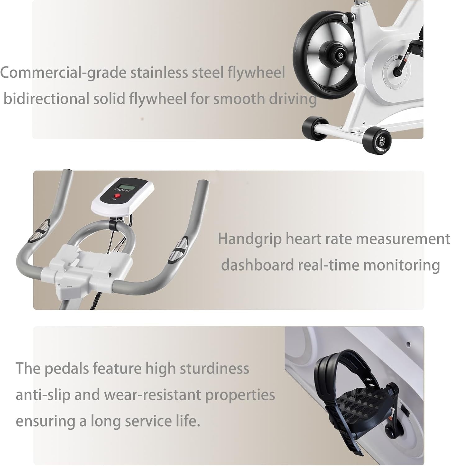 Quiet Magnetic Spin Bike w/ LCD Monitor, Tablet Holder & Heavy Flywheel