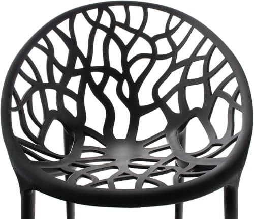 Set of 6 Modern Stackable Dining Chairs Plastic Indoor Outdoor Garden Patio