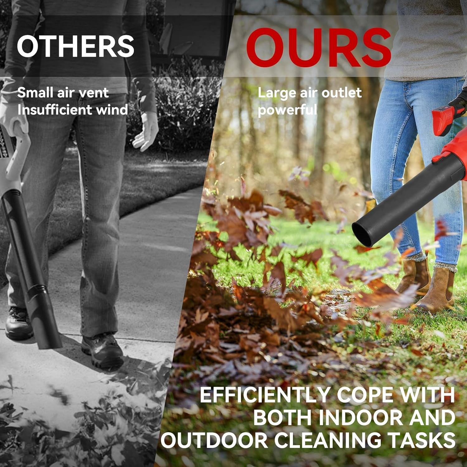 Cordless Leaf Blower 6-Speed Turbo 136MPH 318CFM Brushless 2 Batteries