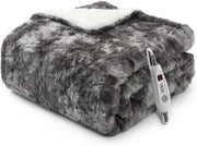 Electric Heated Throw Blanket 6 Heat Settings Auto Off Washable 130x160cm