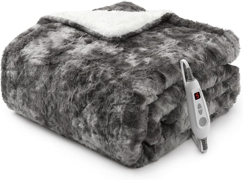 Electric Heated Throw Blanket 6 Heat Settings Auto Off Washable 130x160cm