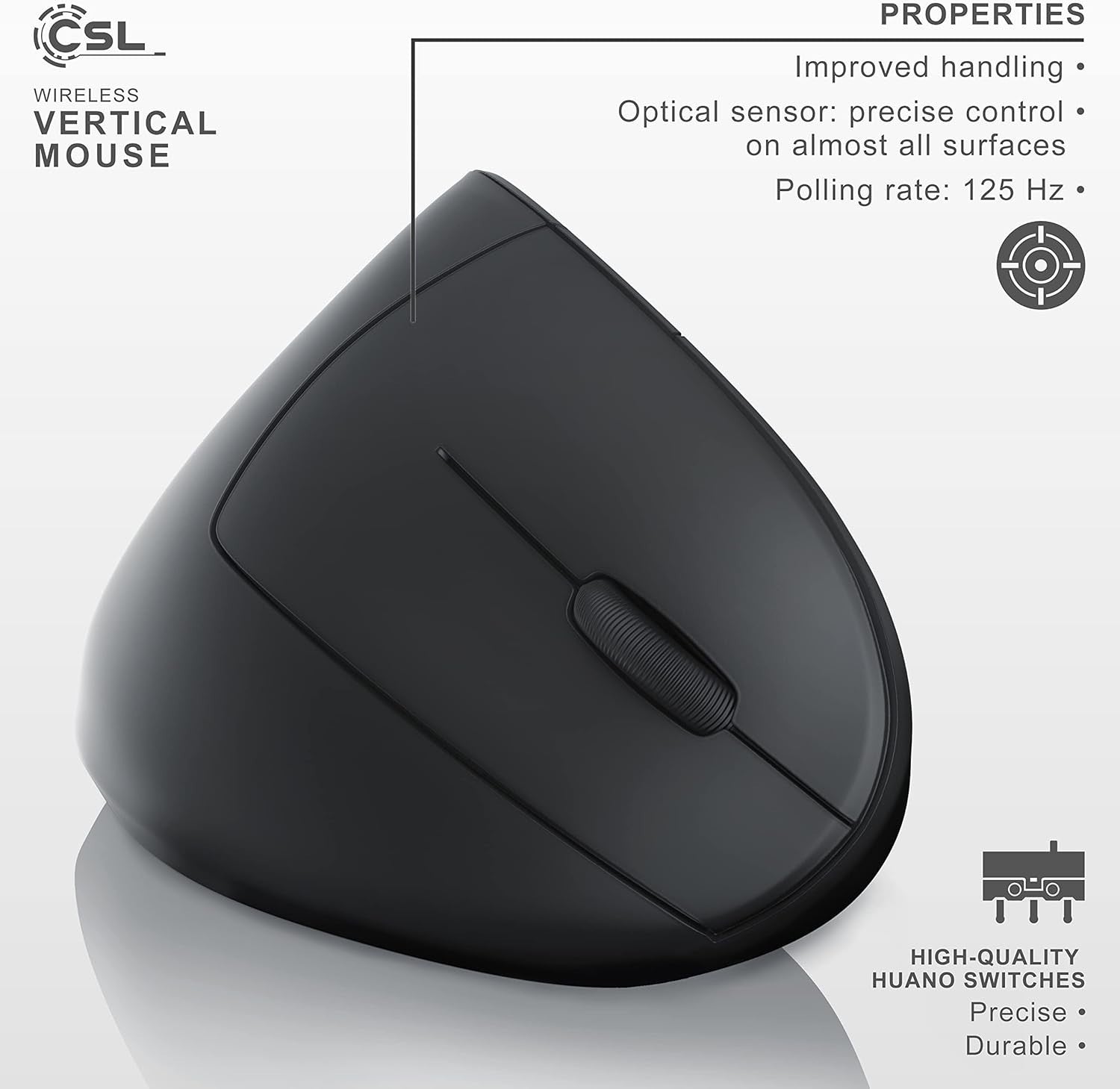 Vertical Ergonomic Wireless Mouse Bluetooth 2400 DPI USB Comfort