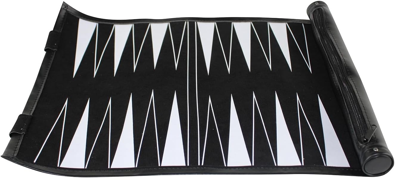 13 Inch Roll Up Backgammon Set Travel Folding Board Portable Strategy Game