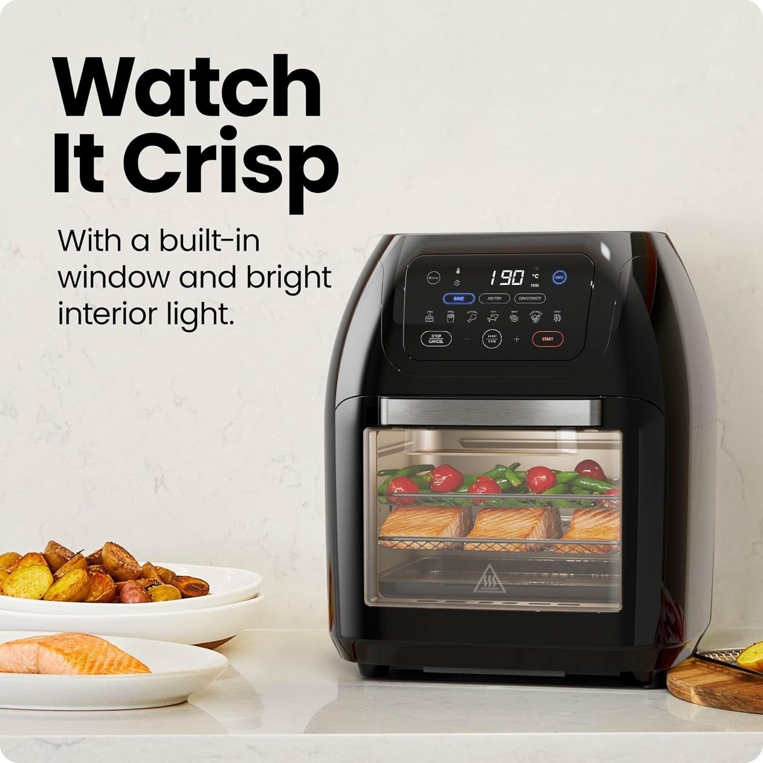 10L Air Fryer Oven w/Rotisserie | 17 Presets | Fast Cooking | Large Family Size