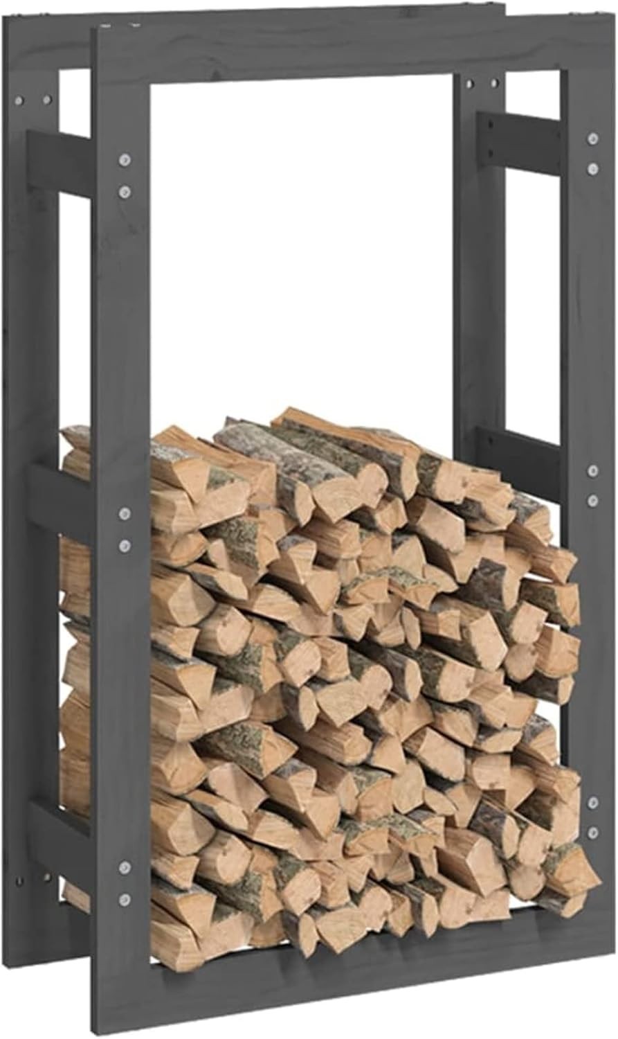 Heavy Duty Indoor Outdoor Wood Firewood Holder Rack 60x25x100cm Pine